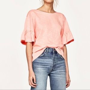 🛑 ZARA Ruffle Sleeve Top❗️